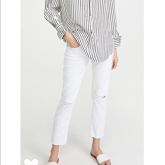 Rag & Bone Ankle Dre Capri Distressed White Skinny Jeans - Picture 4 of 14